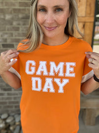 2711- Orange & White GAME DAY Long Straight Dress
