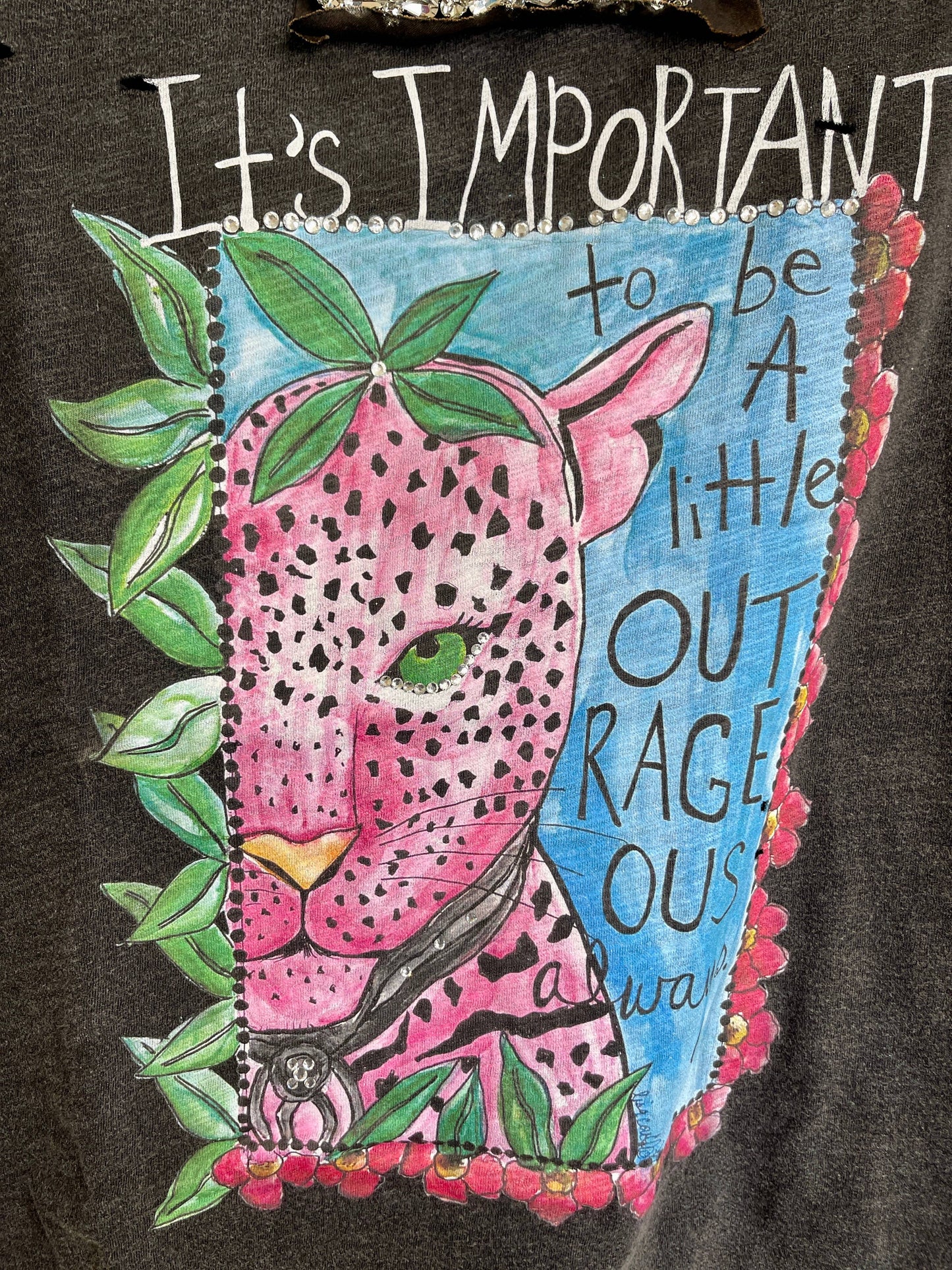 2351- OUTRAGEOUS Hand Distressed Shirt