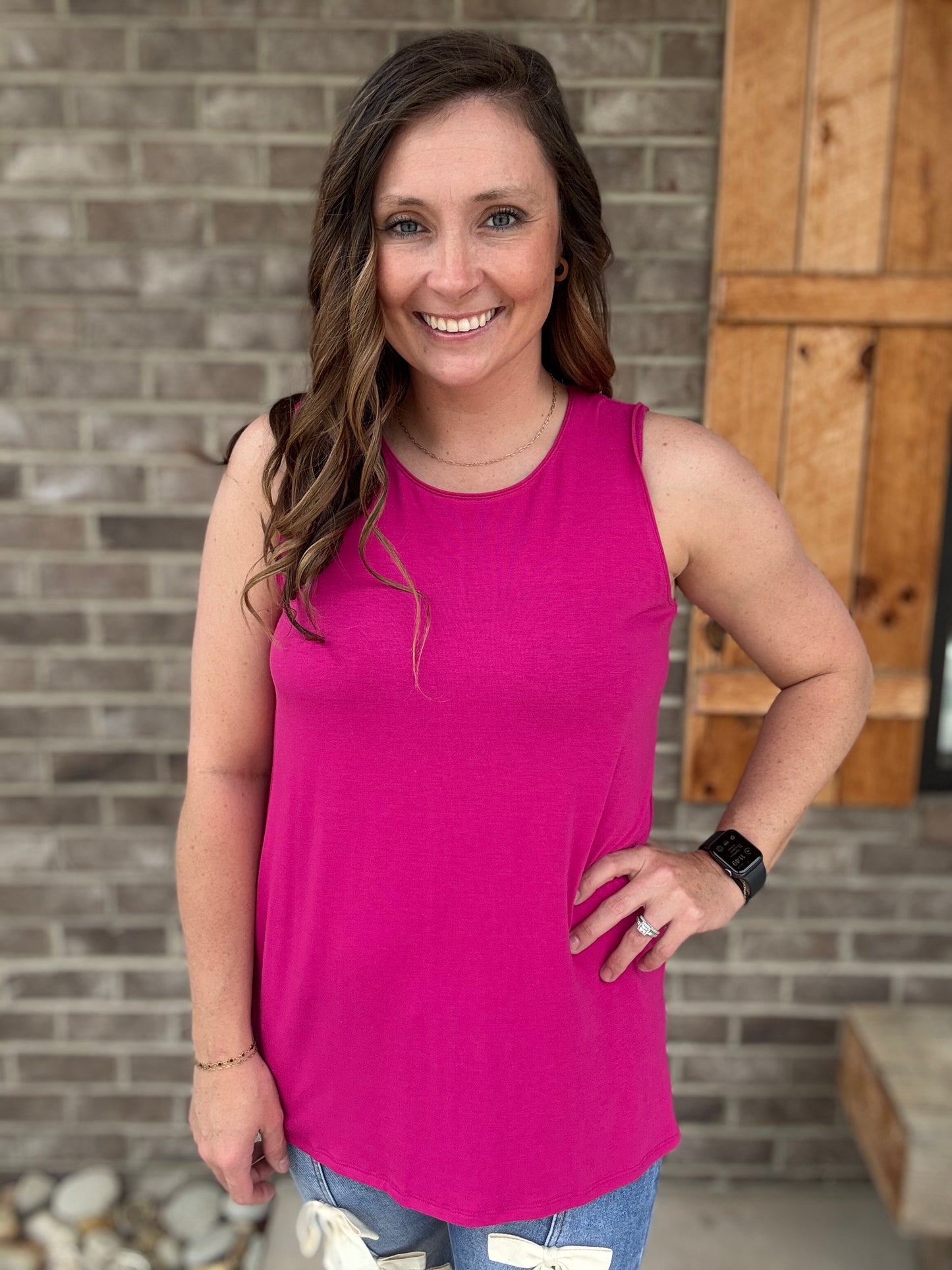 8943- Magenta Tank Top