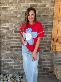 Denim Flower Maxi Skirt by Bluevelvet1