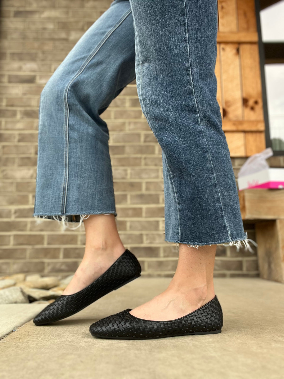 2695- Black Right There Flats by Corkys