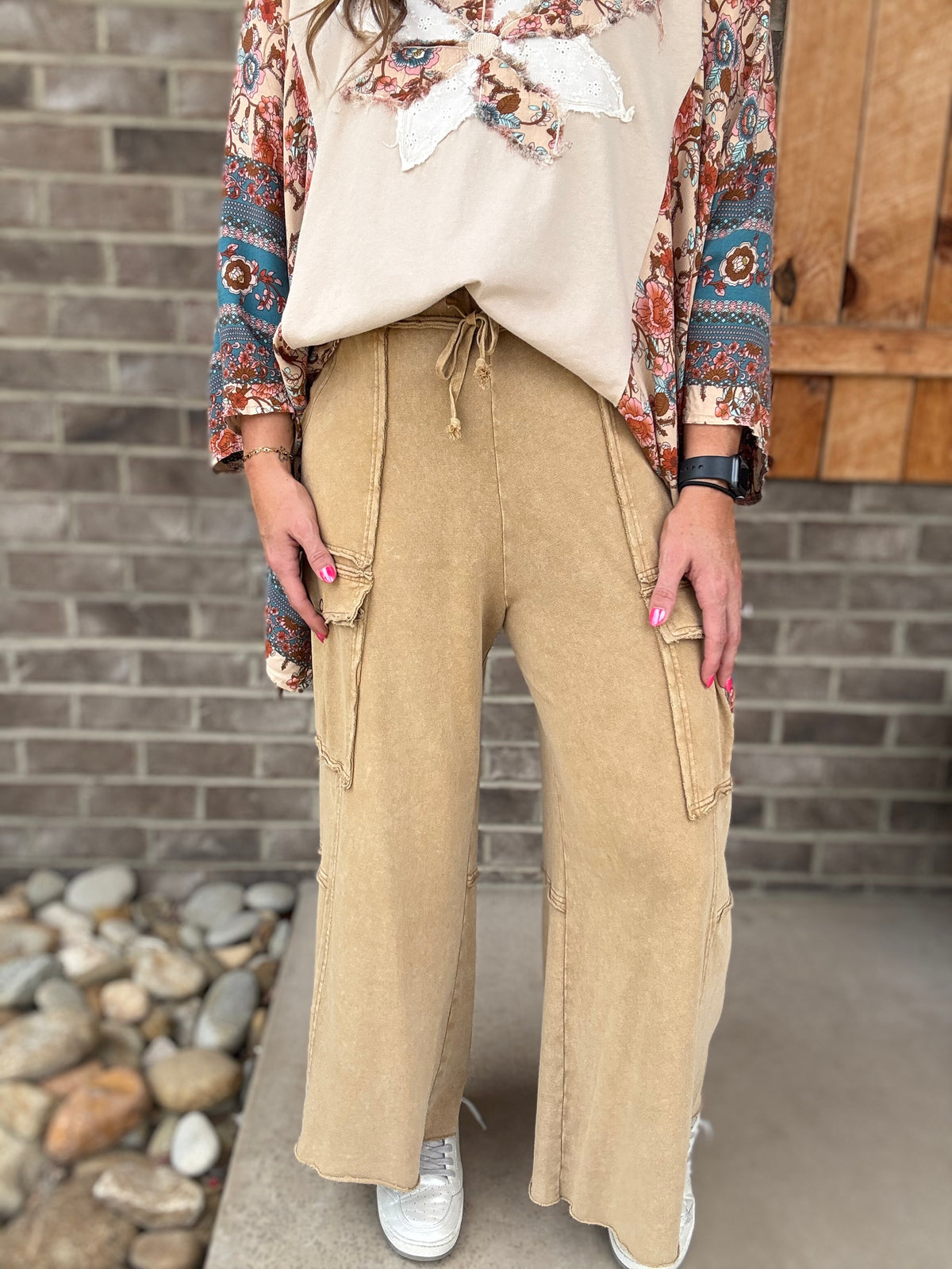Latte Cargo Pull On Pants