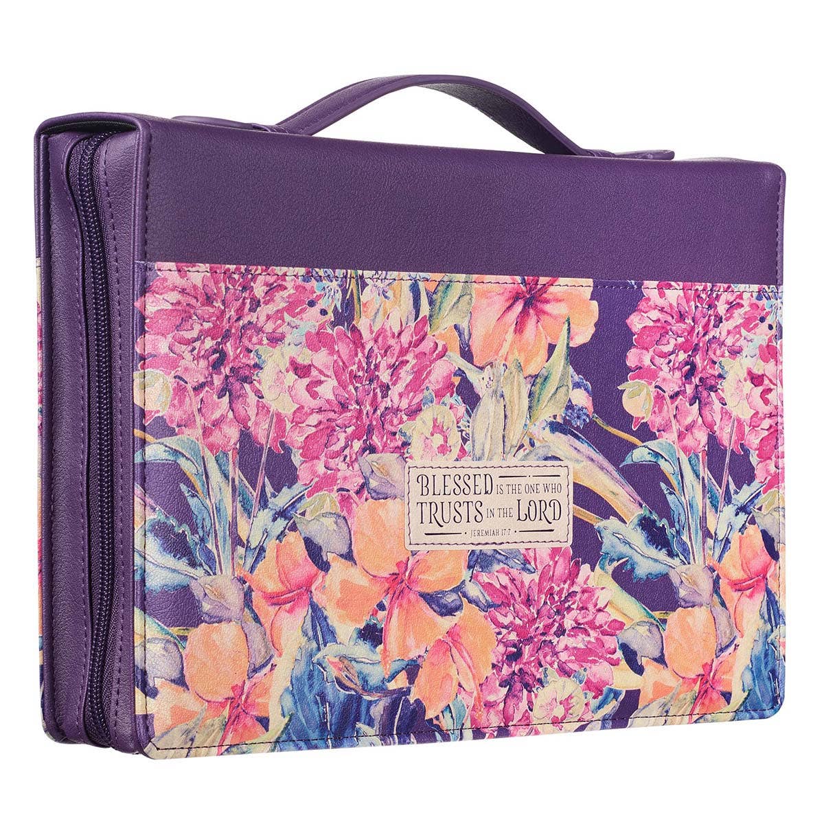 3402- Bible Cover Purple Blessed is the One Jer. 17:7: Medium