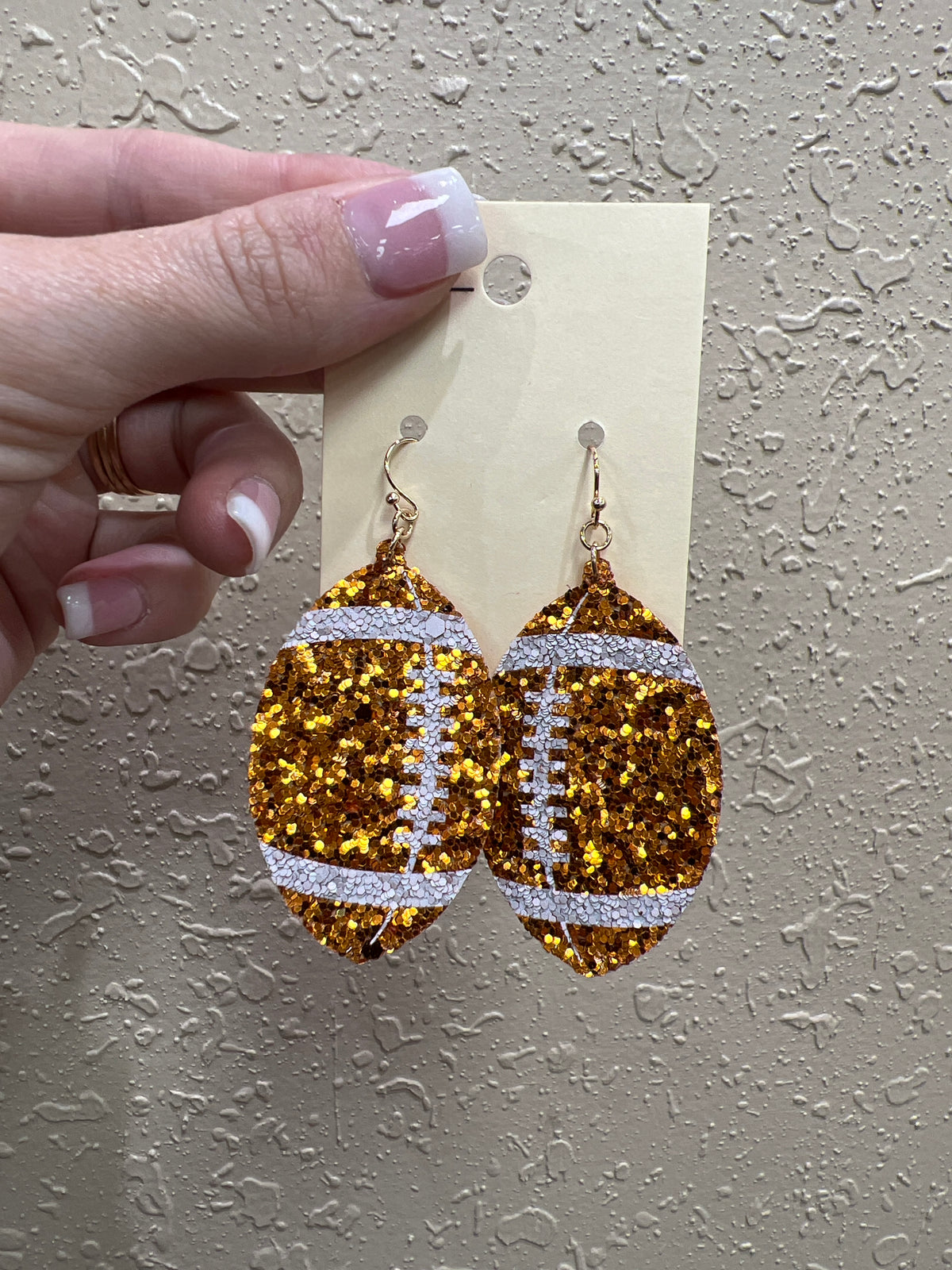 10013- Sequin Football Dangle Earrings *TN COLLECTION*