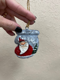 7126- Metal Mitten Painted Ornament