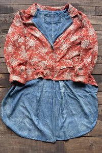 7216- Floral Delight Jacket - Vintage Scarlet Reversible