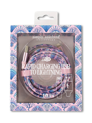 10FT Patterned USB to Lightning Charging Cable by Simply Southern