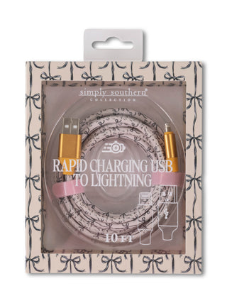 10FT Patterned USB to Lightning Charging Cable by Simply Southern