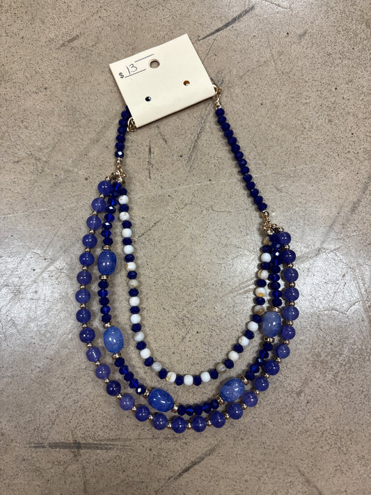 Blue Beaded Multi Layer Necklace