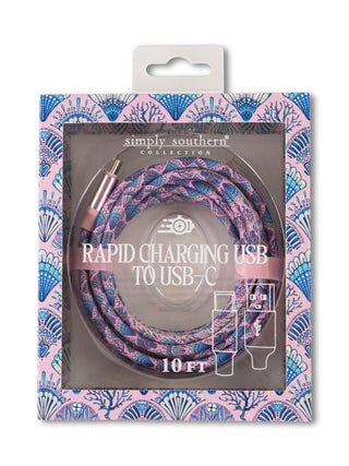 10FT Patterned USB to Lightning Charging Cable by Simply Southern