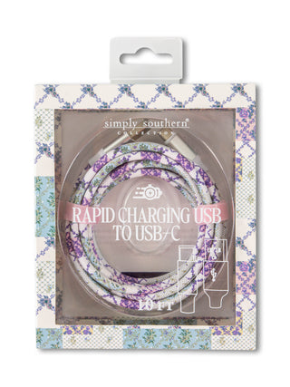 10FT Patterned USB to Lightning Charging Cable by Simply Southern