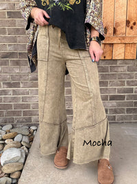 Exposed-Seam Flare Hem Pants with Pockets by Zenana *MULTIPLE COLORS*