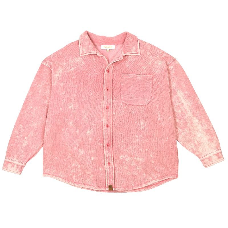 10083- Pink Acid Wash Shacket by Simply Southern