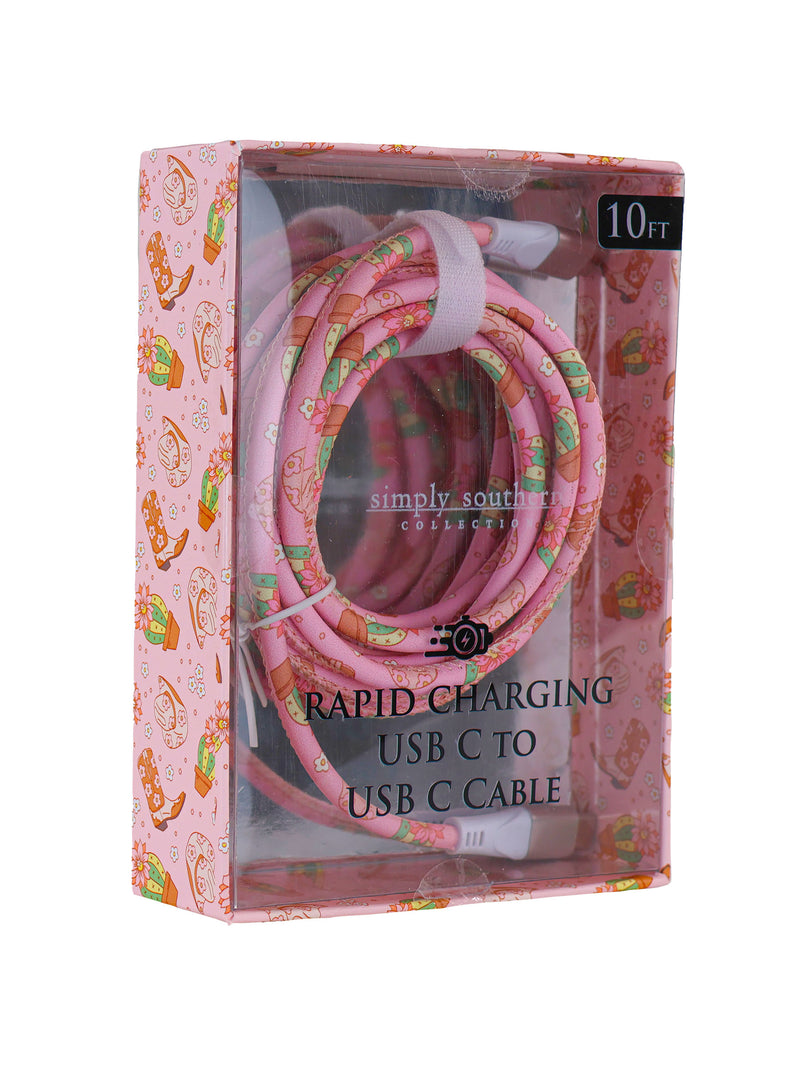 3476- USB C 10ft Charging Cord by Simply Southern