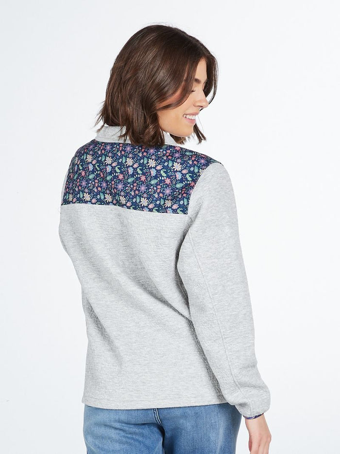The Aria Heather Grey Quarter Zip Pullover by Simply Southern