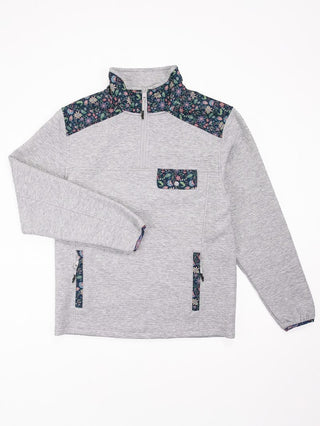 The Aria Heather Grey Quarter Zip Pullover by Simply Southern
