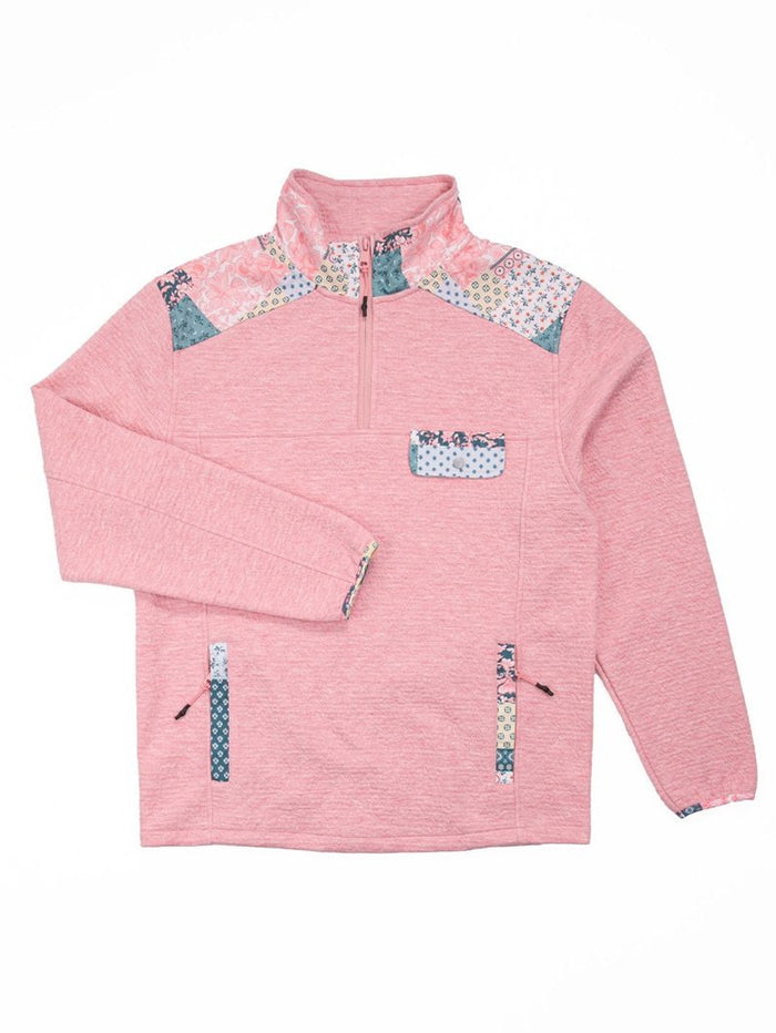 The Aria Petal Pink Quarter Zip Pullover by Simply Southern