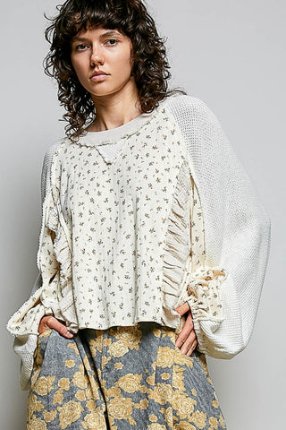 The Free Spirit Ruffle Thermal Pullover | POL ATLANTA