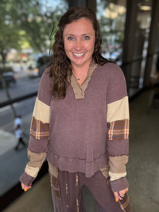 Mocha Boho Long Sleeve Top | EASEL ATLANTA