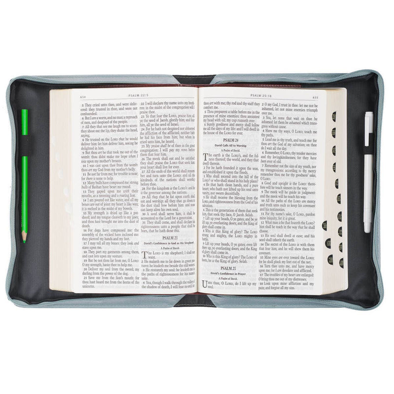 Bible Cover Fashion Teal Trust Prov. 3:5: Large