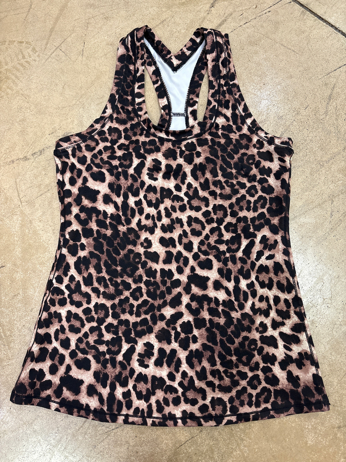 (13) Brown Leopard Razorback Tank Top *FINAL SALE* DOORBUSTER*