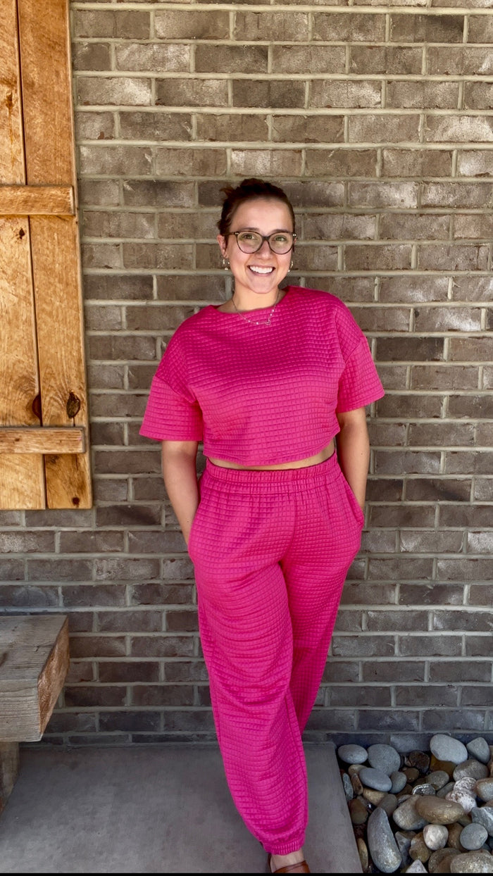Quilted Crop Top w/ Jogger Sets *PICK OR BLACK* *DALLAS PREORDER!*