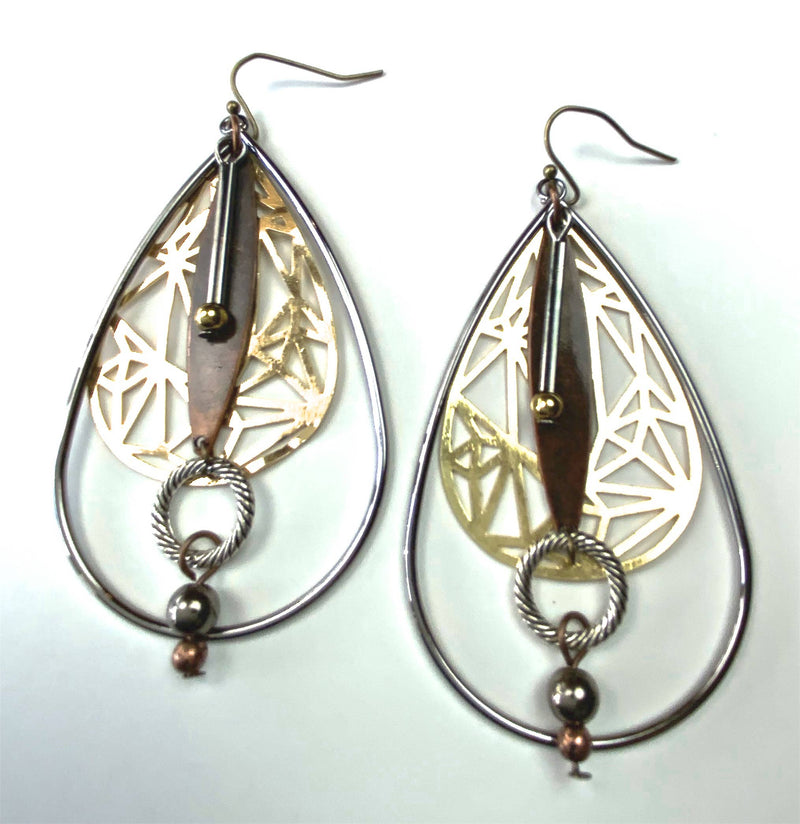 Web Tear Collage Dangle Earrings