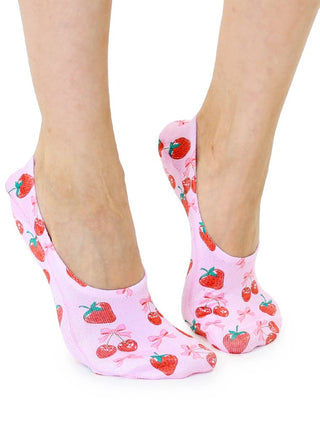 No-Show Liner Socks - Sweet Fruits & Bows - Pink