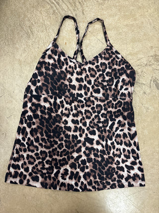 (26) Brown Leopard Padded Tank Top *FINAL SALE* DOORBUSTER BIN #16