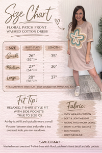 Khaki Floral Patch Front Washed Cotton Dress by Easel