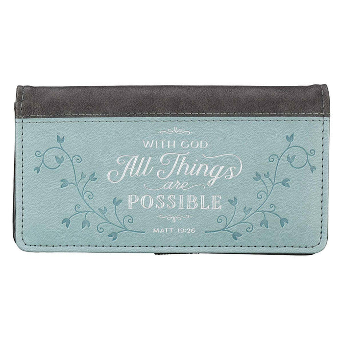 3418- All Things Possible Two-tone Faux Leather Wallet