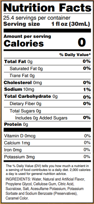 Sugar Free Hazelnut 750ml - Skinny Syrup