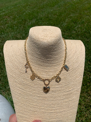 Golden Charm Key Necklace