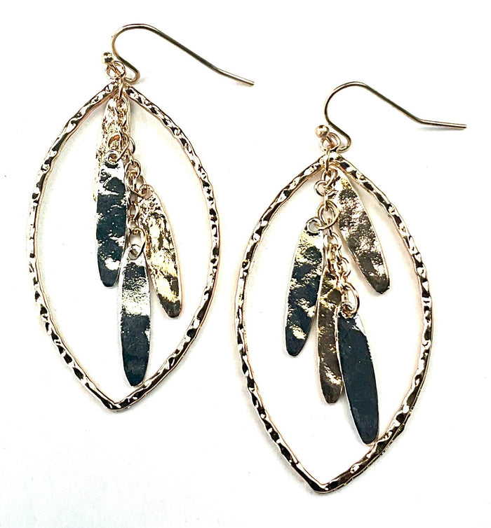 Two Tone Elise Hoop Dangle Earrings with Dangles