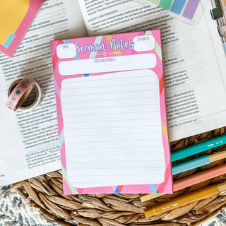 Bright Sermon Notes Double-Sided 5x7 Notepad=