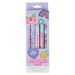 *Pen Set 5 pc Girls Sticker Art