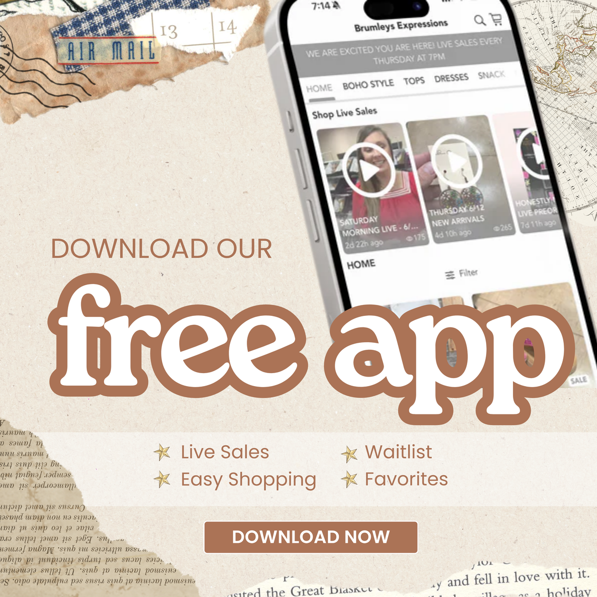 Download our FREE App today for easy shopping online from your phone | Brumley's Expressions. 
