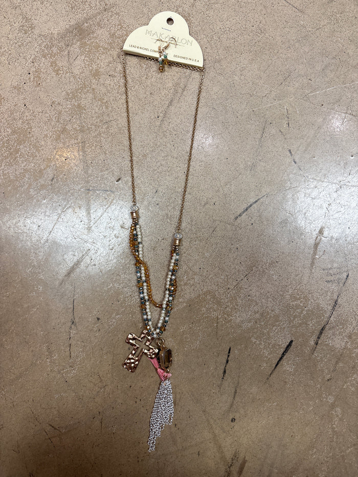 Layered Dangle Charm Necklace