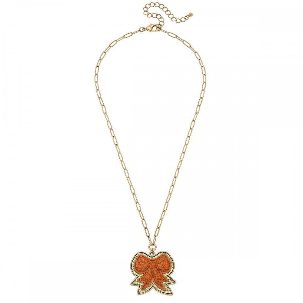 9804- Orange Bow Necklace *TN COLLECTION*