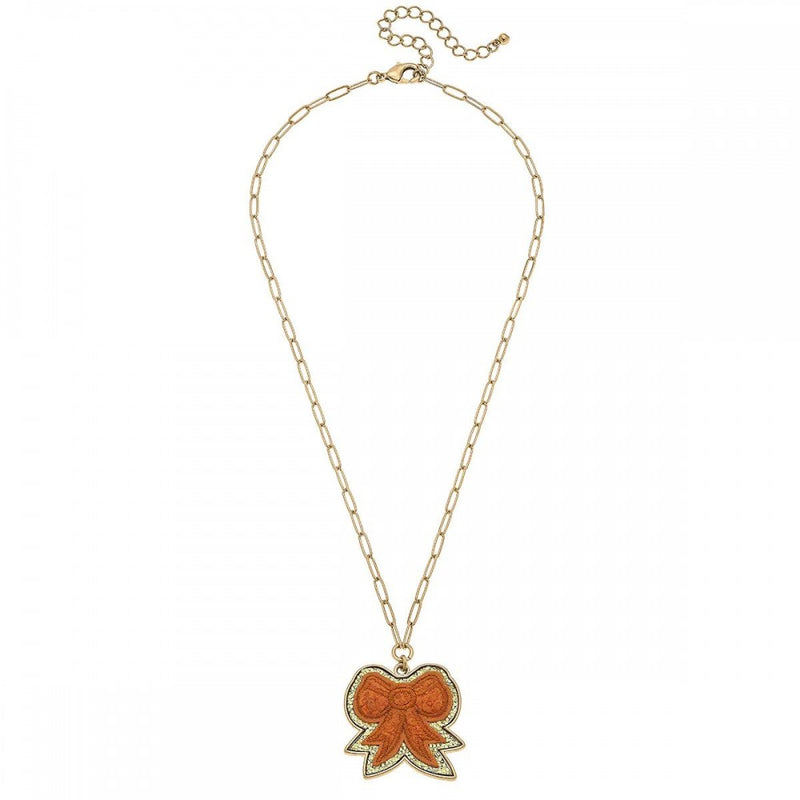 9804- Orange Bow Necklace *TN COLLECTION*