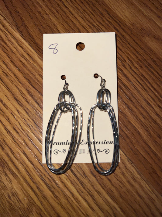 3090- Silver Multi Hoop Earrings