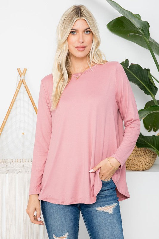 3384- Mauve Butter Soft Basic Long Sleeve Tee