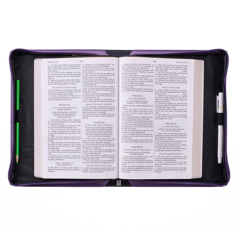 3402- Bible Cover Purple Blessed is the One Jer. 17:7: Medium