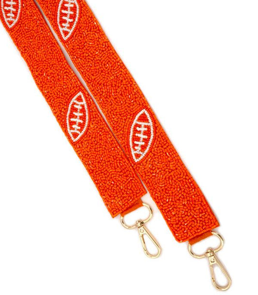 3349- Orange Football Beaded Guitar Strap *TN COLLECTION*