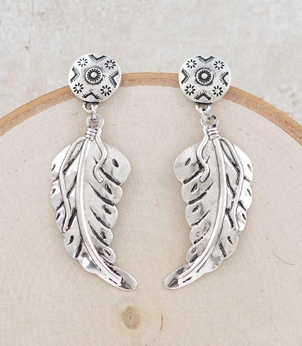 30012- Silver Leaf Post Back Earrings