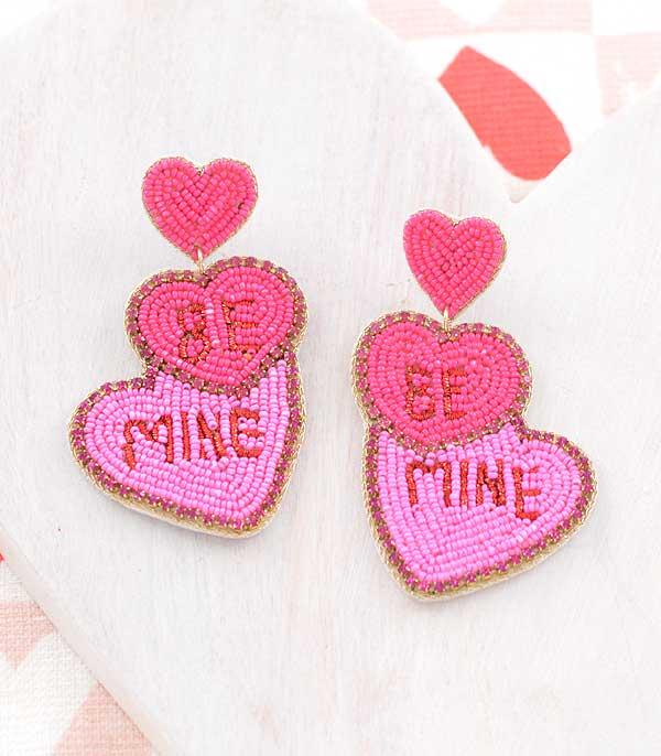 30072- Beaded be Mine Post Back Earrings