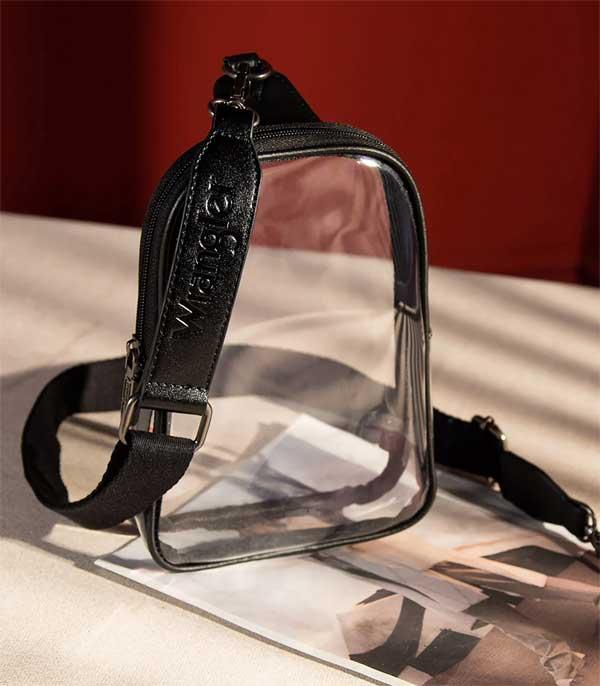 2470- Black Wrangler Clear Sling Bag