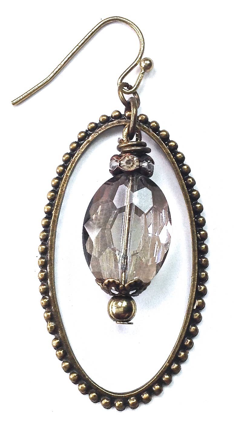 TCM361 ER-Bead Edge Oval w/Glass Dangle