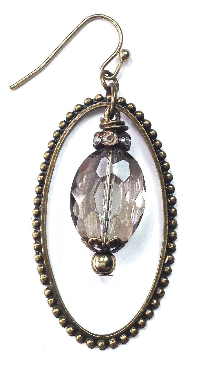 TCM361 ER-Bead Edge Oval w/Glass Dangle