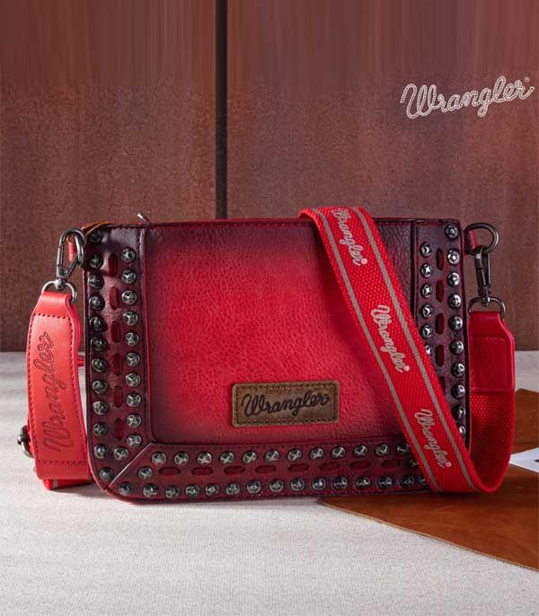 2181- Red Wrangler Crossbody Studded Purse